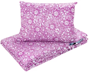 Cotton Toddler bedding 2 pc set, kid duvet cover 135×100 cm and pillowcase 60×40 cm purple caramella