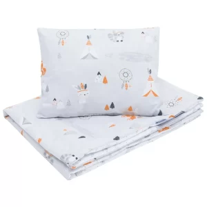 Cotton Toddler bedding 2 pc set with filling kid duvet 135x100 cm and pillow 60x40 cm apanatschi