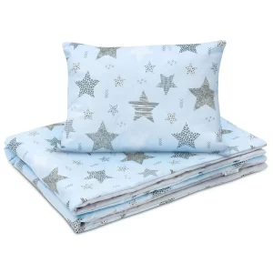 Cotton Toddler bedding 2 pc set, kid duvet cover 135x100 cm and pillowcase 60x40 cm rigiel star