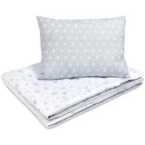 Cotton Toddler bedding 2 pc set, kid duvet cover 135x100 cm and pillowcase 60x40 cm star copse