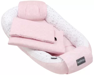 baby nest set 90x60 cm, baby shower set for newborn, cotton, aurora