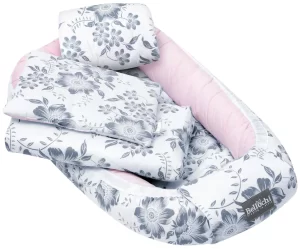 baby nest set 90x60 cm, baby shower set for newborn, cotton, pink berry
