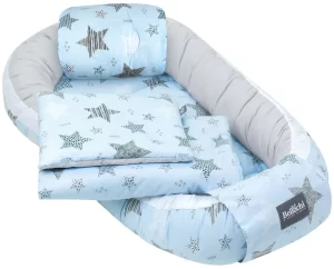 baby nest set 90x60 cm, baby shower set for newborn, cotton, rigiel star
