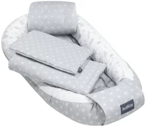 Bellochi baby nest set 90x60 cm, baby shower set for newborn, cotton, star copse