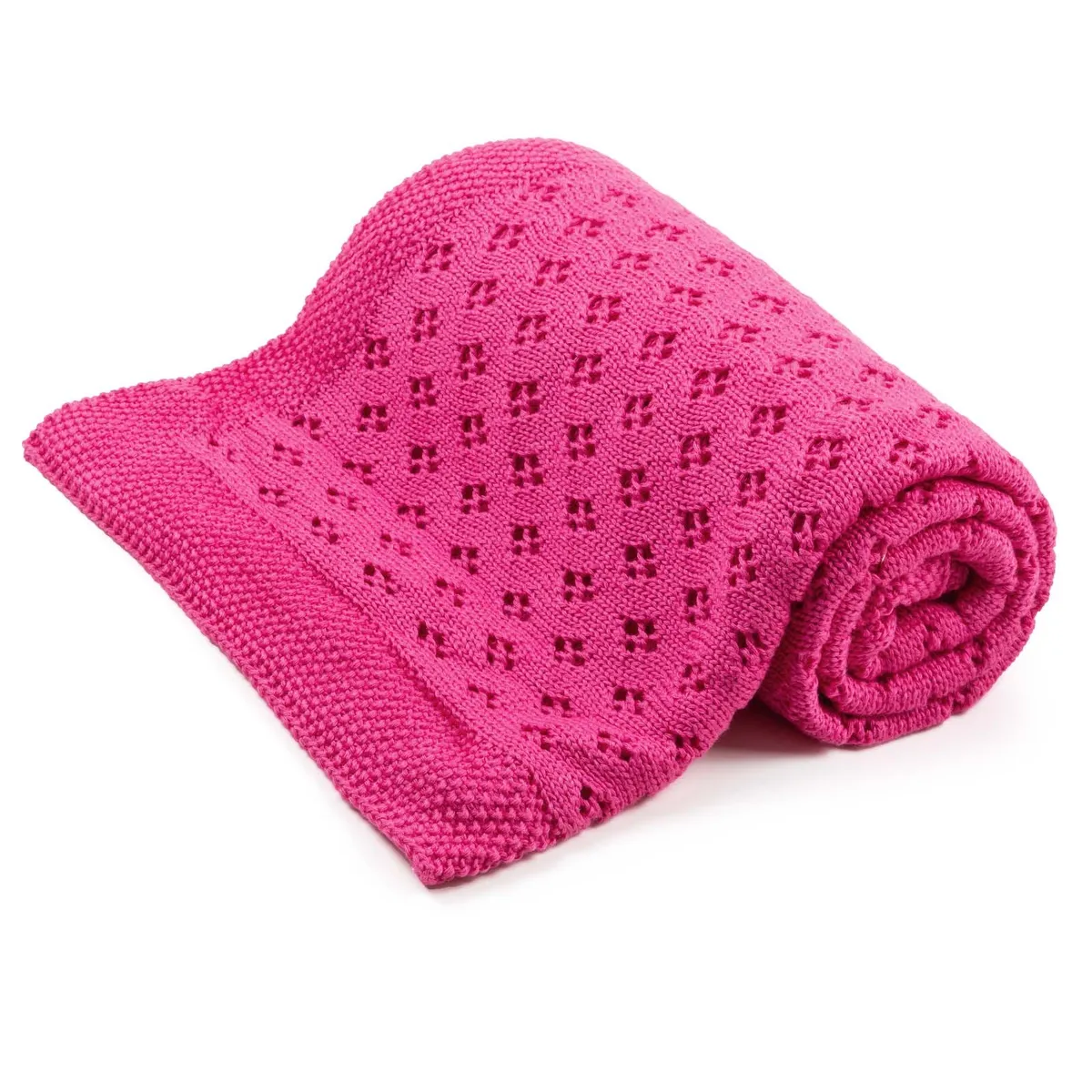 bamboo blanket openwork 100×80 cm mallow -pink 100% bamboo yarn