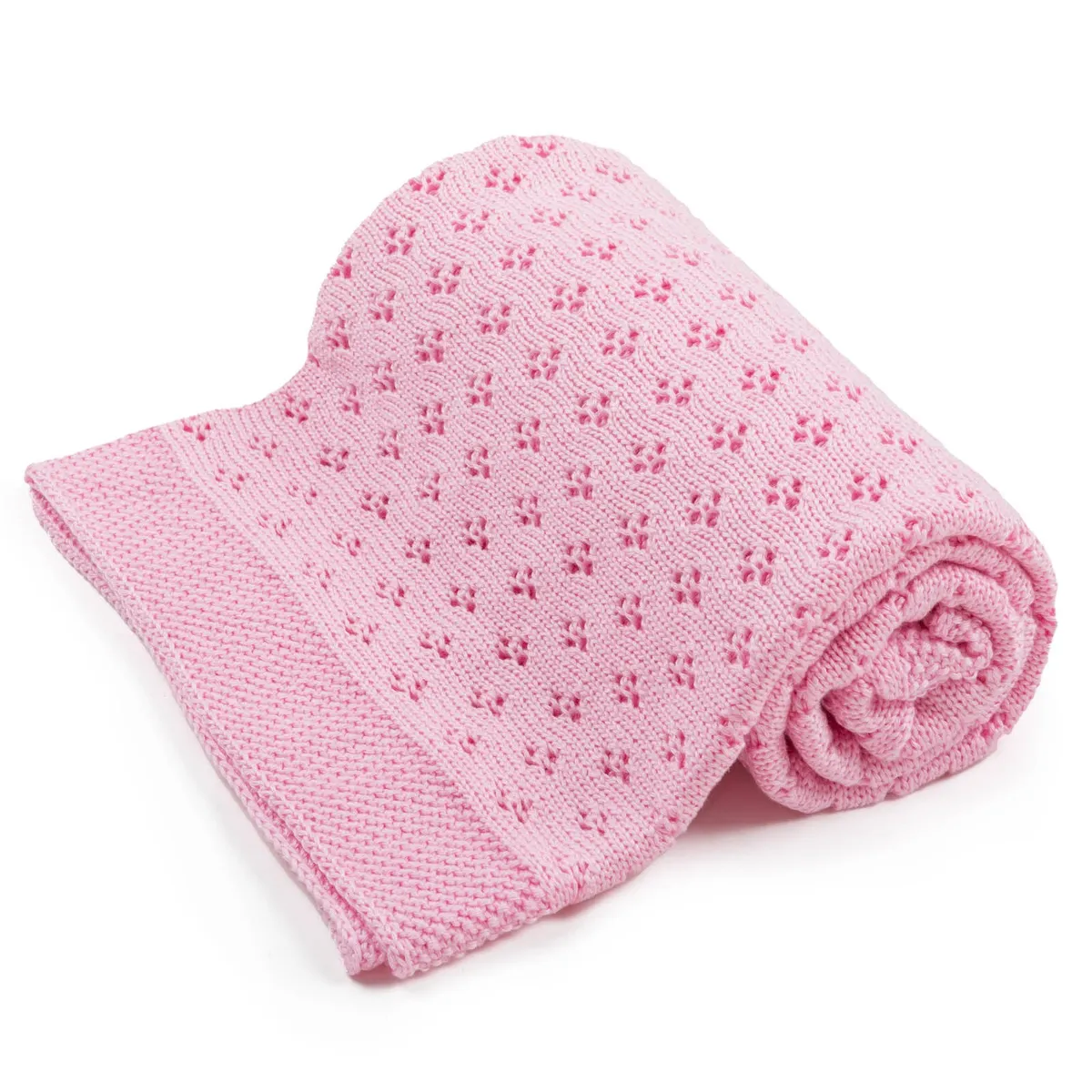 bamboo blanket openwork 100×80 cm rosa – pink 100% bamboo yarn