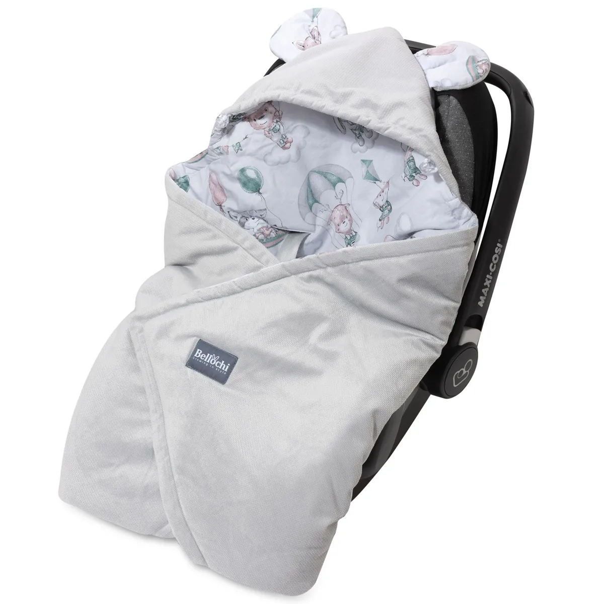 Universal set baby hooded car seat blanket 90×90 cm basic Loom