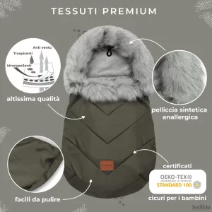 Winter baby sleeping bag far a stroller, gondola or sledge winter x-khaki