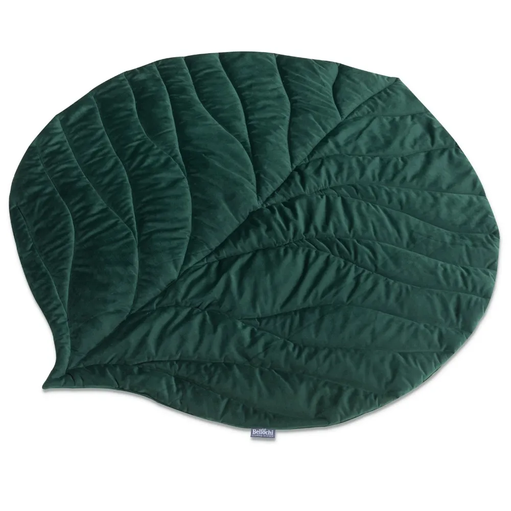 Playmat big 138×120 cm deep green leaf