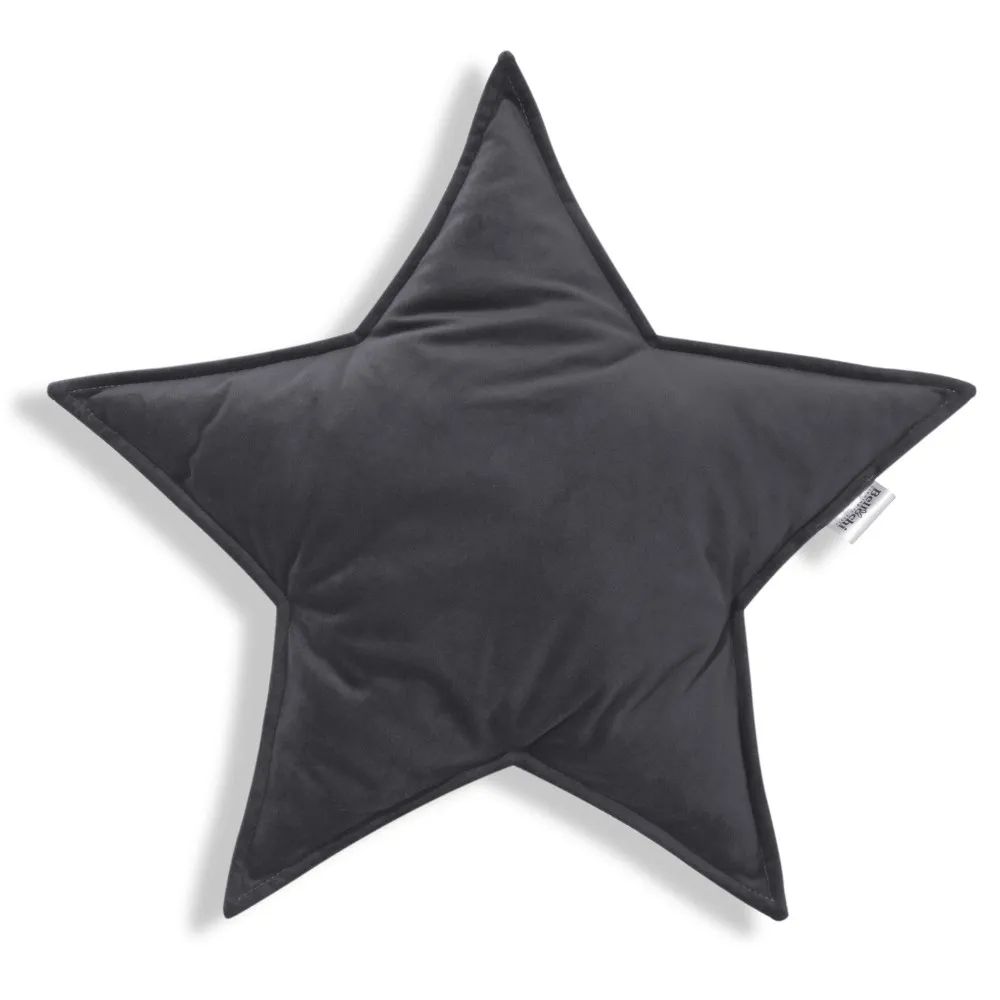 Decorative STAR shaped pillow dark gray