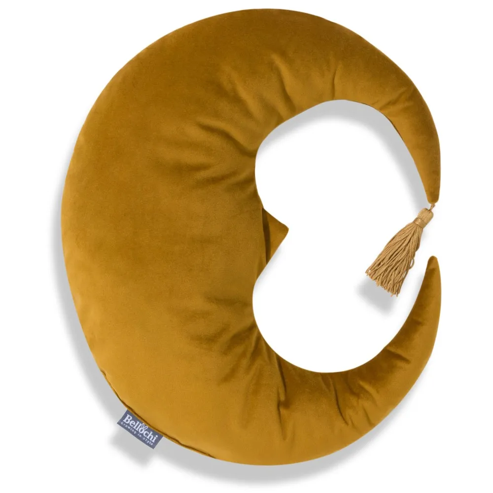 Decorative MOON shaped pillow yellow – musta