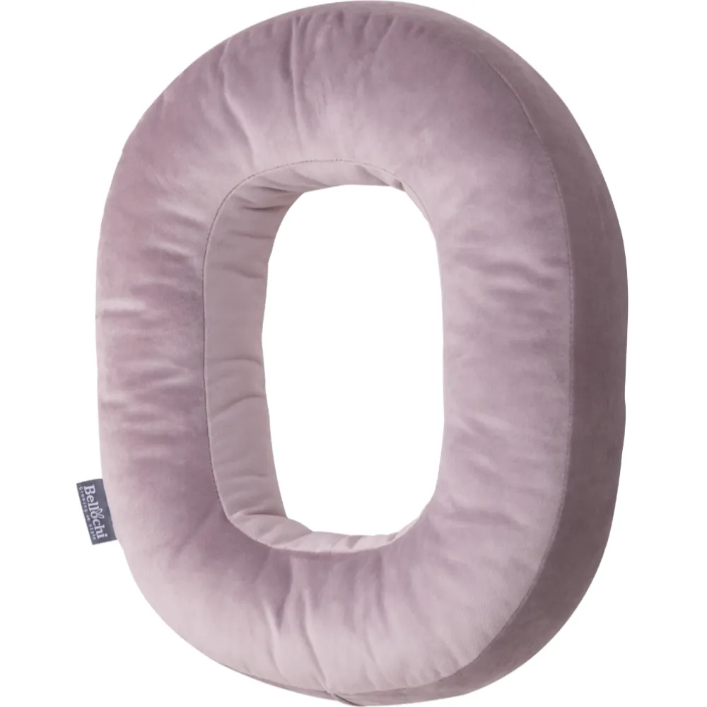 decorative velvet letter pillow O shaped puder pink