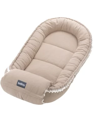 Baby nest 100x60 cm Cuddly Muslin Beige with multifunctional wrap