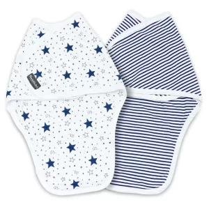 Baby swaddle wrap 2 pc set MiMi blue 0-3m