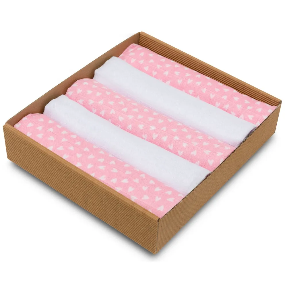 Muslin squares 5 pieces set sweetheart 60×80 cm