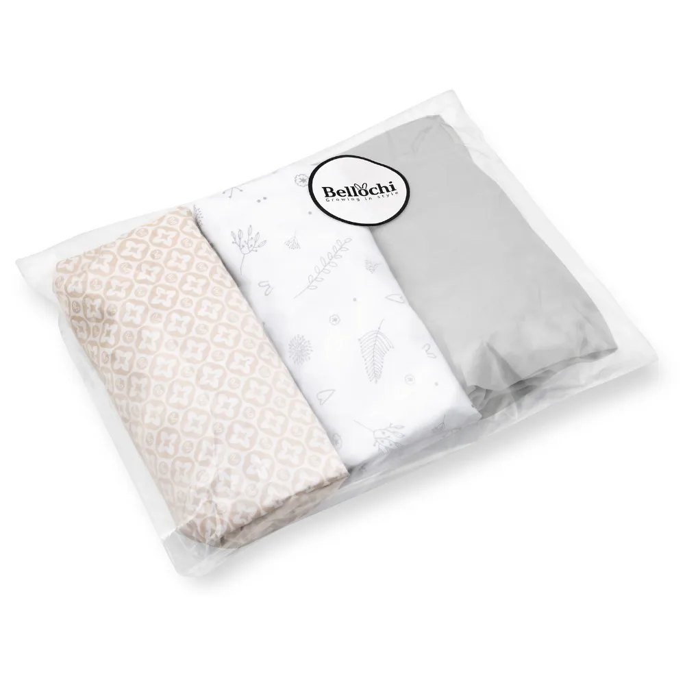 3 pack of premium cotton toddler bed fitted sheets 140×70 cm