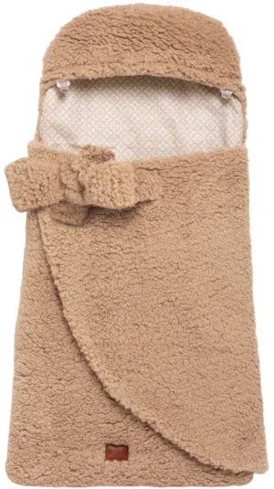 Baby swaddle wrap 80x40 cm teddy lux brown