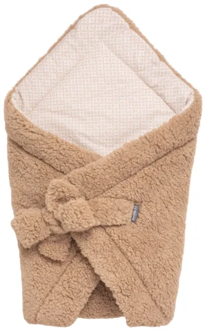 Baby swaddle blanket 75x75 cm, cuddly teddy lux brown