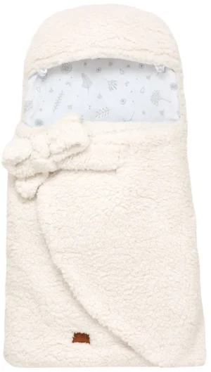 Baby swaddle blanket 80x40 cm teddy white