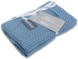 bamboo blanket 100×80 cm blue star – blue jeans 100% bamboo yarn