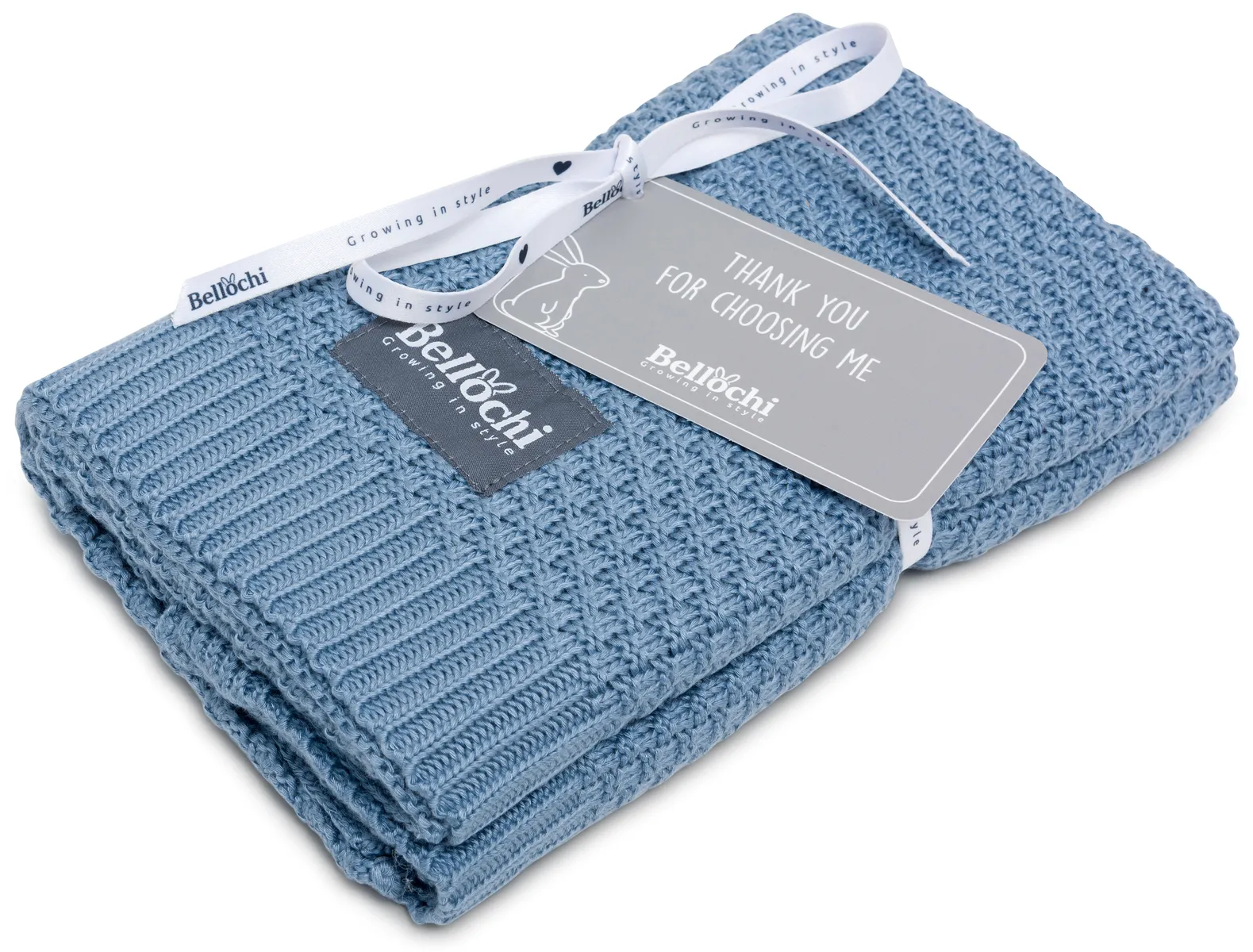 bamboo blanket 100×80 cm blue star – blue jeans 100% bamboo yarn