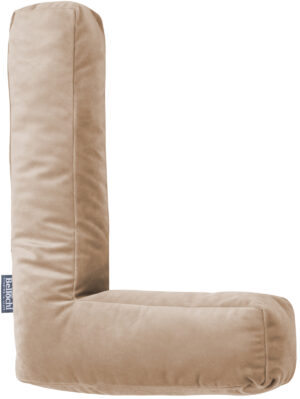 Decorative velvet letter pillow 'L' shaped beige