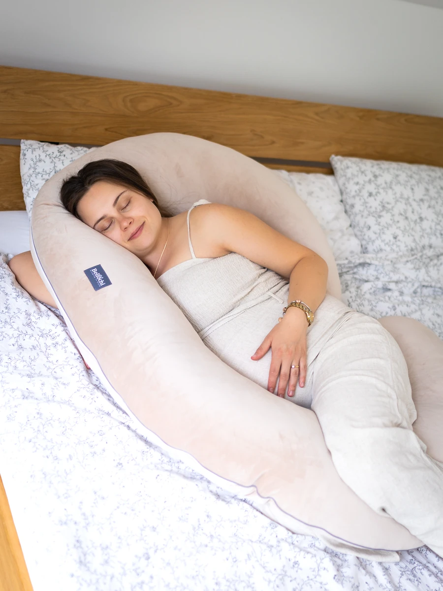 Big pregnancy pillow C shaped 140x85 cm beige