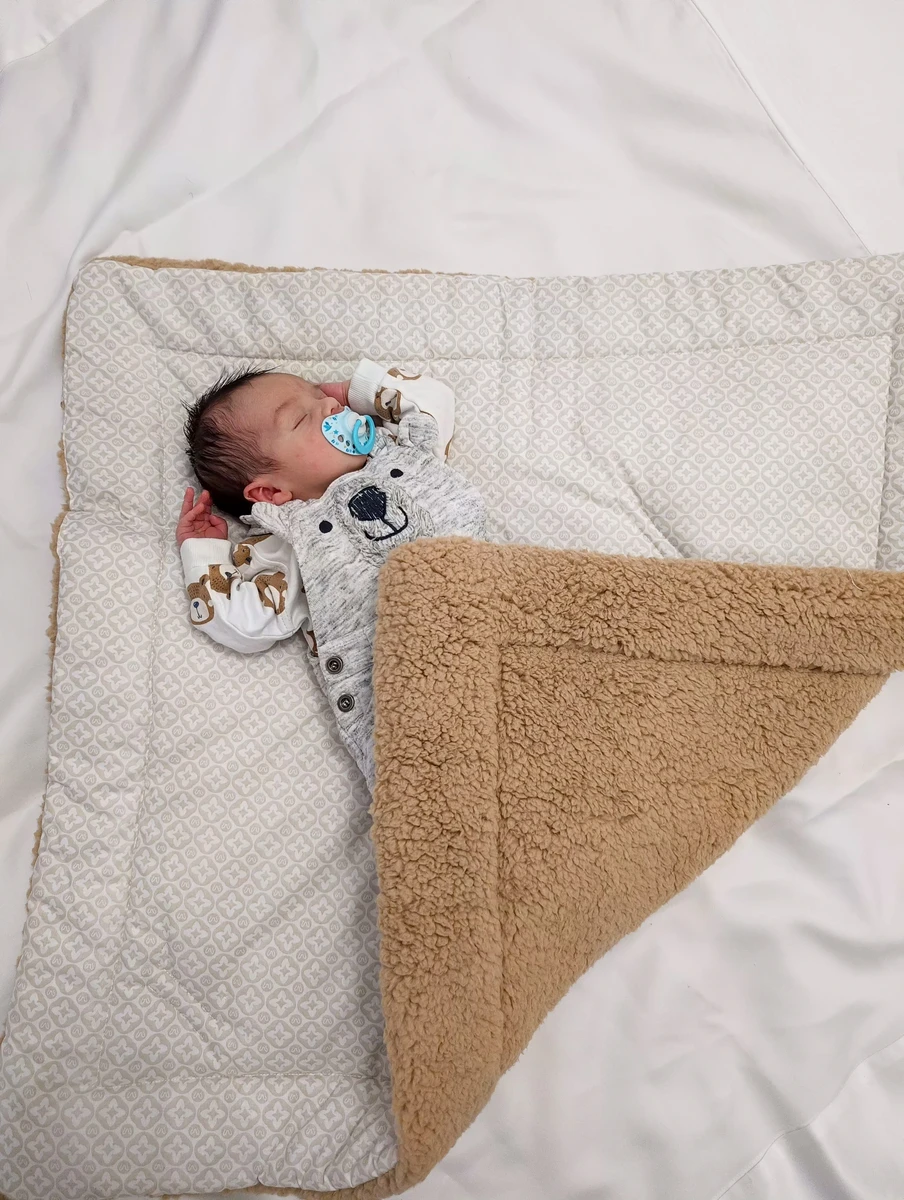  Baby swaddle blanket 75×75 cm, cuddly teddy lux brown Bellochi 1