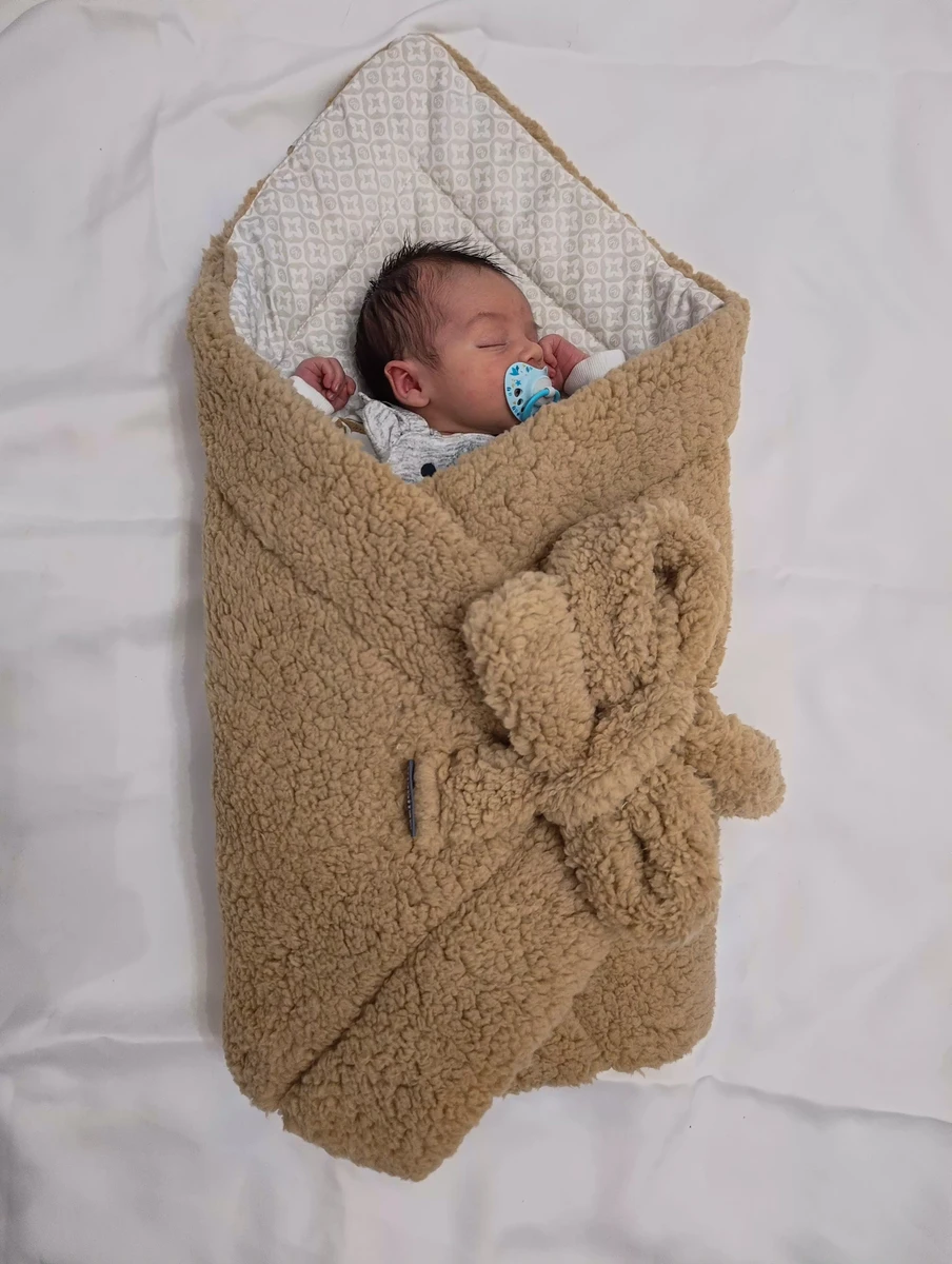  Baby swaddle blanket 75×75 cm, cuddly teddy lux brown Bellochi 2