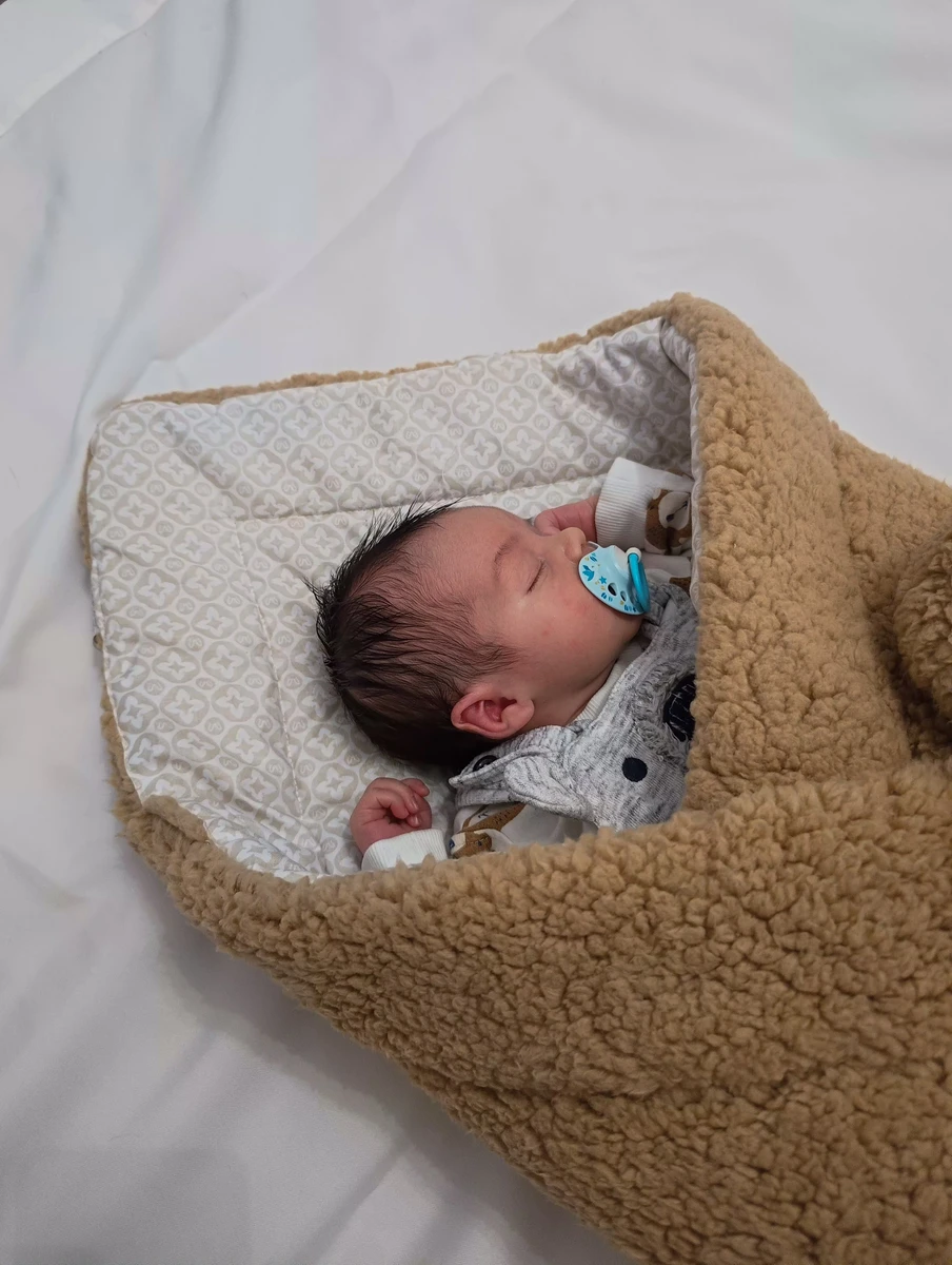  Baby swaddle blanket 75×75 cm, cuddly teddy lux brown Bellochi 3