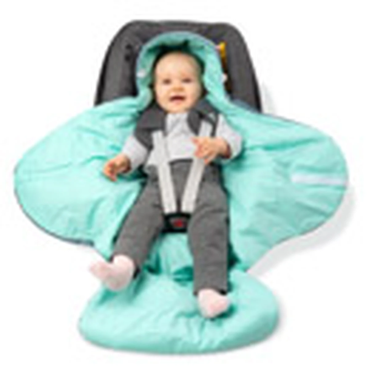  Baby Car Seat Blanket 90×90 cm mint sage Bellochi 2